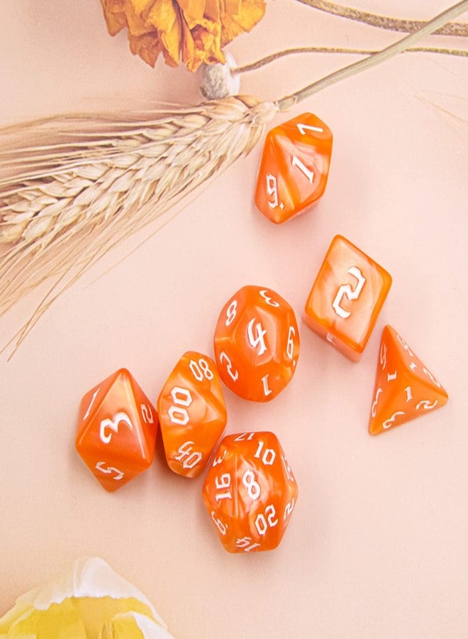 HD DND Dice Set RPG Polyhedral Dice Fit Dungeons and Dragons(D&D) Pathfinder (Orange) - Image 4